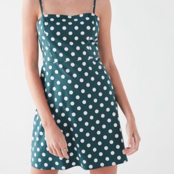 Urban Outfitters Dresses & Skirts - UO Polka Dot Spaghetti Strap Fitted Mini Dress